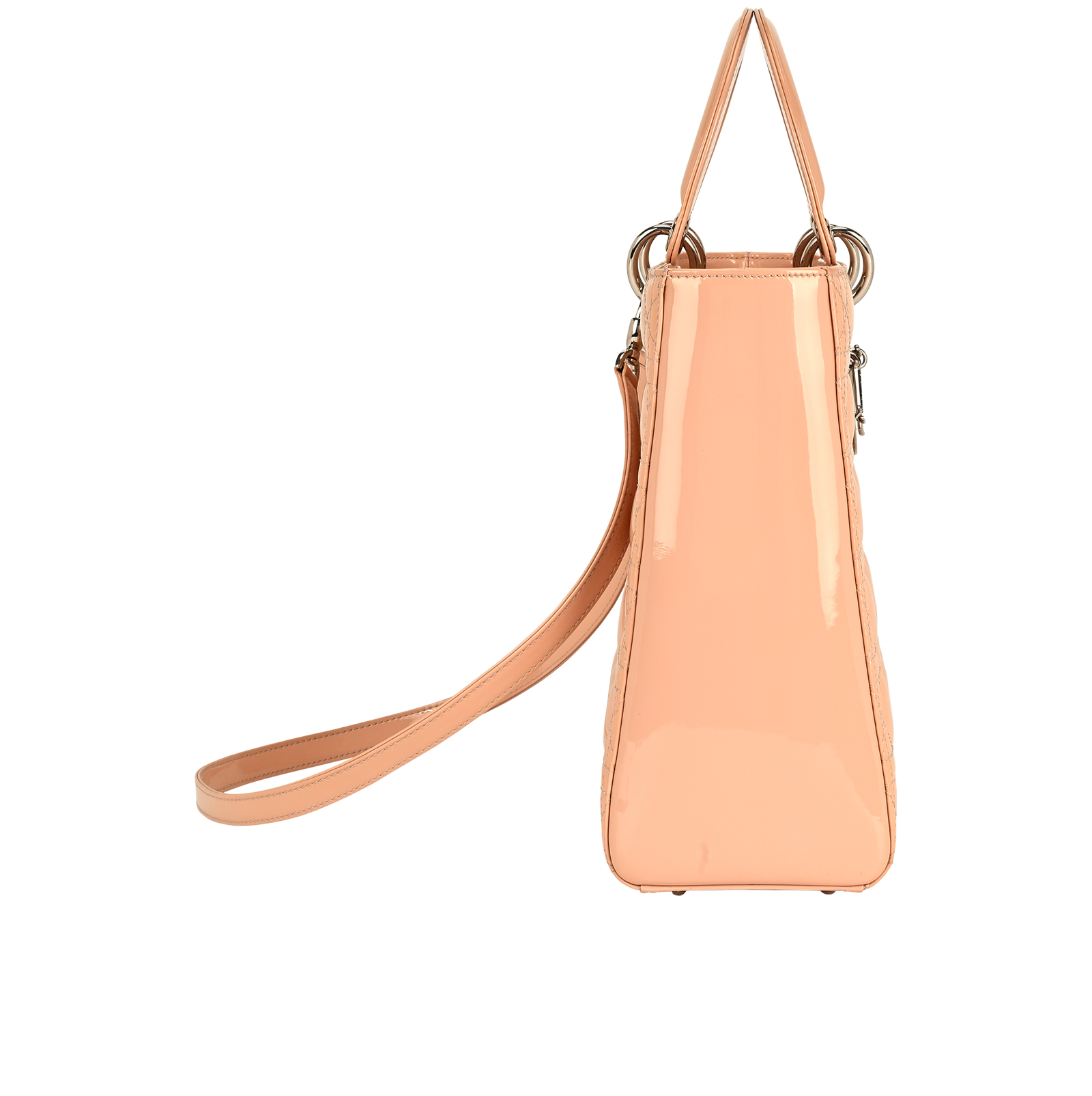 Large Lady Dior, &pound;1,800, Handbags, Pink, Patent Leather, Side view